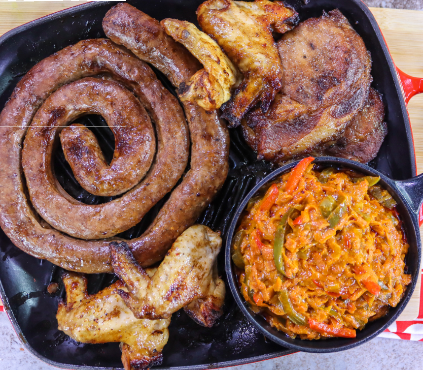 Shisanyama with warm chakalaka salad
